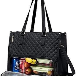 Elegant Work Bag with Lunch Compartment – Laptop Tote Bag with Lunch Box Section, Office Bag with Insulated Lunch Storage – Stylish Quilted Shoulder Bag for Women.-image-61