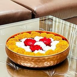 KRAFT WORLD INC Decorative Urli Bowl for Home Handicraft Bowl for Floating Flowers Diwali Decoration Items for Home | Metallic Gold (Gold, 8 inch)-image-44