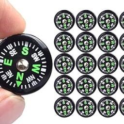 20 Pack Button Compass Mini Pocket Oil Filled Compass for Kids Hiking Survival Watch Band Paracord Camping Outdoor Activities Accessory Size Dia. 20mm-image-84