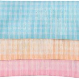 Khyati enterprises - Check Cotton Handkerchiefs, Pack of 3, Turquoise, Pink, Orange, Soft Lightweight, Size --picture-38