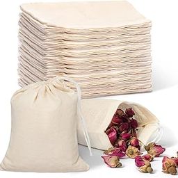 Birdbrid Organic Muslin Drawstring Pouches 8x10 Inch, Beige Cotton Reusable Bags for Fridge, Jewelry, Herbs, Travel, pack of 25-image-73