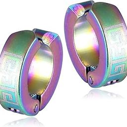 Valentine Stainless Steel Multicolor Black Piercing Kaju Clip on Screw Bali Stud Pierced Earrings men boys boyfriend Alloy Hoop Stud Earring Huggie Plug Cuff Earring Tunnel Magnetic Earring KJNT21-image-10