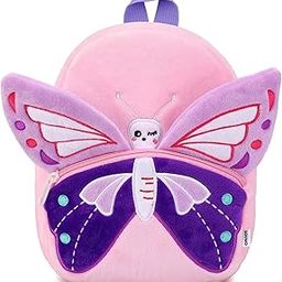 School Bag for Kids Boys and Girls, 14 Inch Small Backpack for Kid, 2-6 Year Old, Toddler, Unisex, Picnic, Casual, Travel, Birthday,Gift For Kids (Butterfly Pink Purple)-image-31