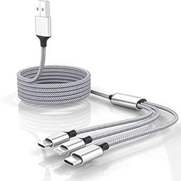 MAXXOX 3IN1 Mobile Charging Cable universal charging cable with Type C, Mini, Micro USB Port Braided Cable For All Smartphones- [1.2M/4ft]-image-13