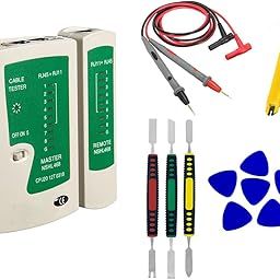 CRAFTS HAVELI Combo of Digital Tester RJ45 LAN Tester & Wire & Mini Wire Stripper, 3Pc Spudger Set & 6pc Mobile Opener-22