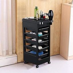 Sweet Pea Sweetpea5 Layer Salon Spa Beauty Hairdressing Rolling Trolley Cart With Drawers Hair Dryer Service Tray Tool Storage Cart Black 5 Drawerstrolley-picture-15