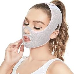 Double Chin Reducer Chin Strap Face Slimming Strap Face Slimmer Shaper for Women, Breathable Comfortable V Line Lifting Mask-1