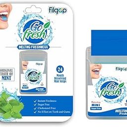 Filgap Oral Hygiene Premium Instant Mouth Freshener Strips CoolMint Flavoured Pack of 6 x 24 Strips Sugar Free Fresh Breath Dissolving Strip-picture-10