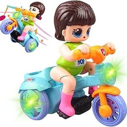 FunBlast Musical Tricycle Toys - Stunt Bicycle Toys, Bump & Go Vehicle Toy with Sound & Flashing Light, Tricycles Toys for Kids 3+ Years (Random Color)-image-1