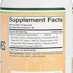 Digestive Enzymes - 800mg Blend of All 10 Most Essential Digestive and Pancreatic Enzymes (Amylase, Lipase, Bromelain, Lactase, Papain, Protease, Cellulase, Maltase, Invertase)-image-89