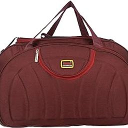 Waterproof Polyester Lightweight 60 L Luggage Maroon Travel Duffel Bag with 2 Wheels-image-63