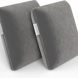 MY ARMOR Memory Foam Square Cushion for Car, Sofa/Diwan, Bed, Chair & Decoration | Highly Durable, Hypoallergenic | Velvet Cover | Grey, Pack of 2 [14"x 14" x 4"]-4