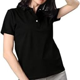 Fabcurate Exclusive Black Polo T-Shirt for Women| Versatile Casual & Formal Wear | Stretch Cotton, Collar Neck, Short Sleeves | Non-Transparent, Comfortable & Stylish-13