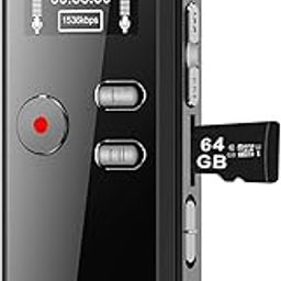 Cosmos 64GB Digital Voice Activated Recorder with Playback 4552 Hours Audio Recording Device 3072Kpbs HD Dual MIC Tape Recorder Device for Lecture A B Repeat MP3 Player Password 64GB TF Card Included-picture-15