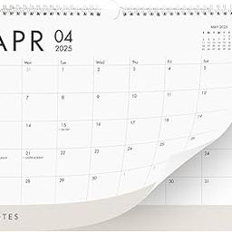 Horizontal Wall Calendar 2024-2025 | 18 Months Hanging Calendar (April 2024 to September 2025) Modern White Design with Beige Notes Section 11x13.5 Inches-image-28
