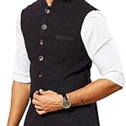 Men's - Nehru Jacket, Silk Blend Emboss Fabric nehru jacket For Men, Traditional Indian Festive & Ethnic Wear-8