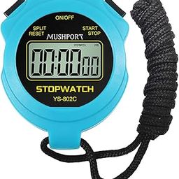 MUSHPORT Stopwatch Timer Only Stopwatch Mode, ON/Off Silent Simple Operation, Without Clock Date Countdown, Digital Stop Watch for Sports Kids Coaches Swimming Running, Blue-31