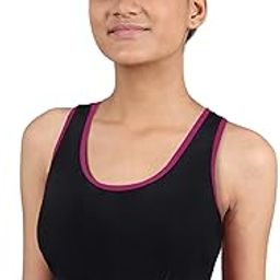 DChica Sports Bra for Girls, Cotton Non-Padded Full Coverage Beginners Non-Wired T-Shirt Gym Workout Bra with Regular Broad Strap (Pack of 1) Activewear Printed Training Bra for Teenagers-picture-29