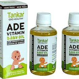 Tankar ADE Vitamin Baby Massage Oil for New Born, 170ml - With Vitmain A,D, E, & Olive Oil - 100% Natural & Ayurvedic Body Oil for Massage - For Healthy Skin, Bones, & Muscles - For All Skin Type( Pack of 2 )-image-28
