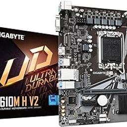 Gigabyte H610M H V2 Motherboard - Supports Intel Core 14th CPUs, 4+1+1 Hybrid Digital VRM, up to 5600MHz DDR5, 1xPCIe 3.0 M.2, GbE LAN, USB 3.2 Gen 1-25