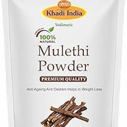 Khadi 100% Natural Pure Mulethi Powder | Yashimadhu | Liquorice | Glycyrrhiza glabra | For hair and Skin care (Zipper Pouch), Fresh (100gm., MULETHI)-image-11
