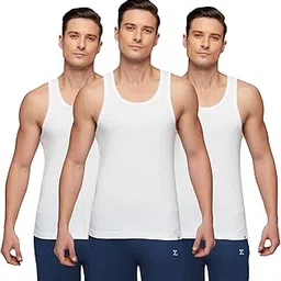 xyxx Men's Nova 100% Combed Cotton Ribbed Regular Fit Solid Round Neck Vest, Pack of 3| Anti Bacterial Finish, Racer Back, Tag Free Comfort-picture-24