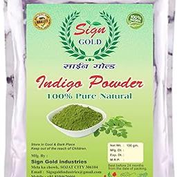 Sign Gold 100% Natural Indigo Rajasthani Mehandi Powder for Hair and Hand 100 gm (Pack of 1)-image-59