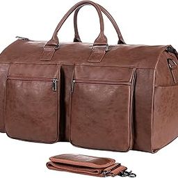 Convertible Travel Garment Bag,Carry on Garment Duffel Bag for Men Women - 2 in 1 Hanging Suitcase Suit Business Travel Bag, Brown-picture-12