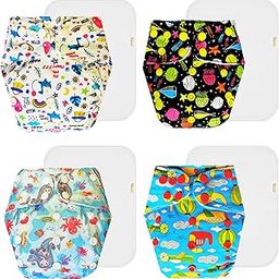 Dumbledo Premium Cloth Diaper with Cotton Insert (Pack of 4) | Snug Fit | Leakproof | Quick Dry | Worry-Free Diapering | 3 Months – 3 Years | Unisex Baby-picture-11