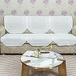 KREEVA White Cotton Sofa Covers and Chair Cover for Five Seater,Set of 6(3+1+1)-image-16