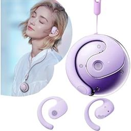 ANEFOSE Earphone Wireless Bluetooth, OWS Hanging Bluetooth 5.4 Earphones, Open Ear Headset Ball - Portable and Comfortable, HiFi Stereo Sound Headphones Noise Cancelling Running Sport (Purple)-image-92