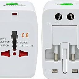 International Travel Adapter with Surge Protector for USA UK EU AU JPN CHN – Universal All in One Worldwide Power Plug Adapter with USB Ports for Travel Business and International Use-image-64