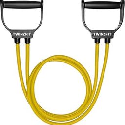 TWINZFIT Premium Resistance Tube with Handles Exercise Band for Workout, Strength Training, Full Body Workout, Home Gym Use Men & Women Tonning Tube for Warm up Exercise 25Kg Resistance Band Yellow-image-46