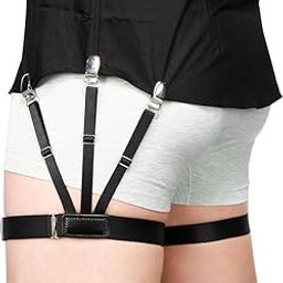 Mens Shirt Stays Upgrade Adjustable Elastic Garter Military Shirts Holder with Non-slip Locking Clamps-image-34