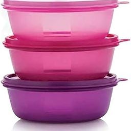 Tupperware Plastic Pink, Purple Leftover Bowl Set Storage Food Containers (600Ml X 3Pcs) …-15