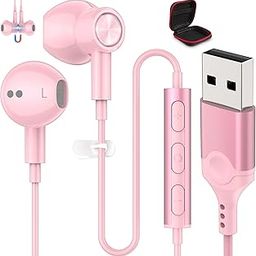 USB Headset with Microphone for PC 7.5 Ft Cable, USB A Headphones for Computer, Wired USB Earbuds with Mute in-Line Stereo Noise Canceling Call Cord Earphone for Laptop Dell Lenovo Surface PS5 Switch-13