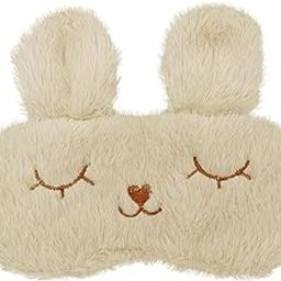 Jenna™ Cute Fur Sleeping Eye Shade Mask Cover for Insomnia, Meditation, Puffy Eyes and Dark Circles Bunny Cream-35