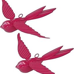 Elan Hanging Decorative Rockstar Bird Vibrant Metal Birds for Balcony, Garden, and Home Décor Stylish Accent Pieces for Your Space Ideal for Brightening Your Indoor and Outdoor Spaces (Pink, Set of 2)-image-20