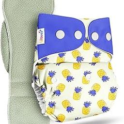 LILTOES Cloth Diapers For New Born Babies 0 to 3 Years | Freesize Adjustable and Reusable | Premium Cloth Nappies Pack of 1 (1 Cloth Diaper + 1 Insert) | (Hawaiian Pineapple)-22