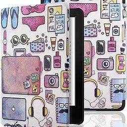 SwooK Classic Printed Magnetic Flip Cover Case for All New Kindle 10th Generation 2019 Release Model: J9G29R Flip Case Smart Folio Cover Case (Not for 10th Gen 2018 Kindle) (Hang Out)-image-21