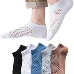 Men's Breathable Mesh Ankle Socks – Low Cut No Show Cotton Casual Socks – Lightweight Summer Ventilated Thin Socks – Pack of 5-picture-6