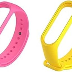 Wristband Band Strap Belt for Xiaomi Mi Band 3 & 4 Bands (Combo Pack, Pack of 2) (Light Pink - Yellow, Mi Band 3 Straps)-10