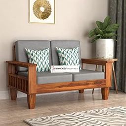 NEW MAMTA FURNITURE Wooden 2 Seater Sofa Set for Living Room, 2 Seater Sofa for Office & Lounge, Two Seater Sofa Sets for Home, Sheesham Wood, Natural Teak-image-6