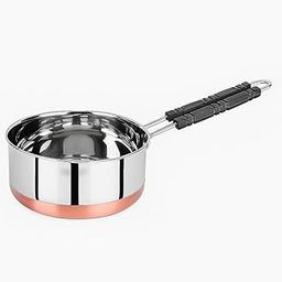 ODAR Stainless Steel Copper Bottom Sauce Pan with Handle | Flat Base Milk Pan, Tea Pan, Sauce Pot, Tapeli Patila Cookware for Gas Stove | Multipurpose Cooking Pan – 500 ML-image-22