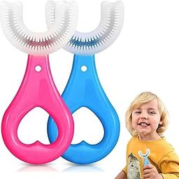 U Shaped Silicone Toothbrush For Kids | Silicone Brush Head for 360 Degree Cleaning | Toddlers Toothbrush | Soft Silicone Brush Head Suitable For 2-6 Years (Pack of 2, Multicolor)-15