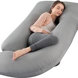 Pregnancy Pillow Full Body Maternity Pillow for Sleeping | Removable Washable Cover | Support Cushion for Back, Belly, HIPS | Comfortable Body for Pregnant Women & Nursing (Grey)-image-25
