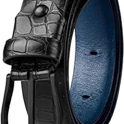Sullivan Belt Carbon Black Croco Print Leather Semi Formal Strap Black (44)-image-65