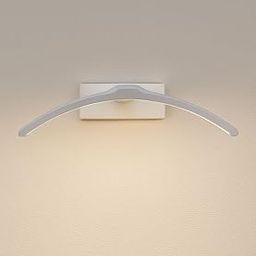 9W 3-in-1 Color Changing Adjustable White Finish LED Mirror Picture Wall Light,Bathroom Vanity Led Mirror Light (Cool White/Warm White/Natural White) (9W Curve White - Alia)-image-97
