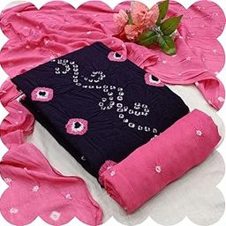 Soft Cotton With Hand Bandhej Unstitched Salwar Suit Dress Material With Dupatta, Bandhani Unstitched Dress Material For Women-picture-11