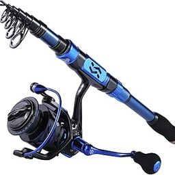 Sougayilang Spinning Fishing Rod Reel Combos,Portable Telescopic Fishing Pole,12+1 Ultra Smooth Spinning reels for Travel Saltwater Freshwater Fishing(Blue ‎1.8m/5.9ft-2000)-picture-15
